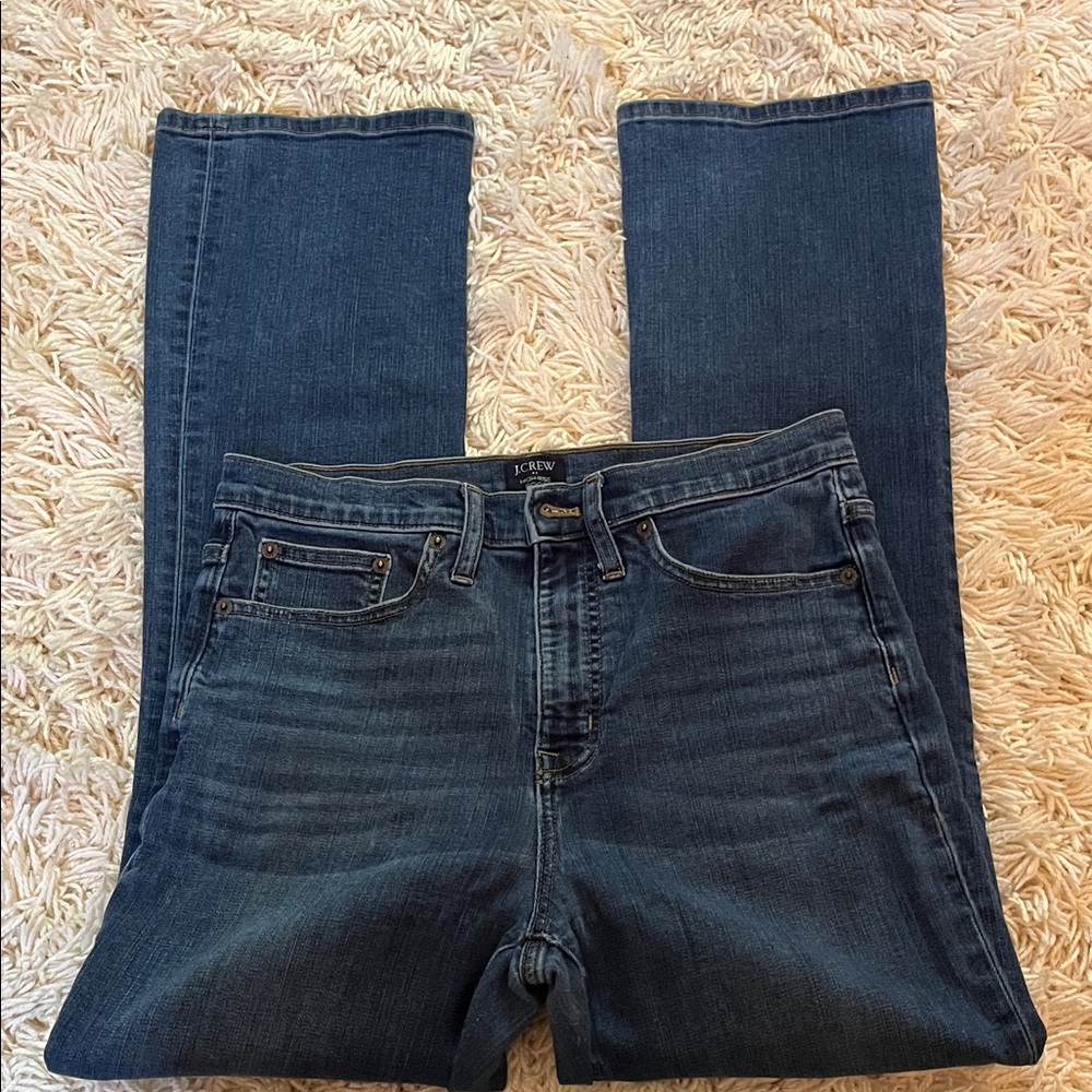 J. Crew Indigo high rise Boot Leg Jeans